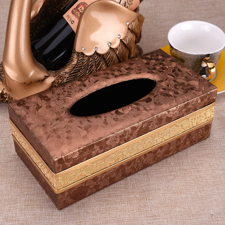 Прямоугольная съемная коробка для бумажных салфеток из искусственной кожи