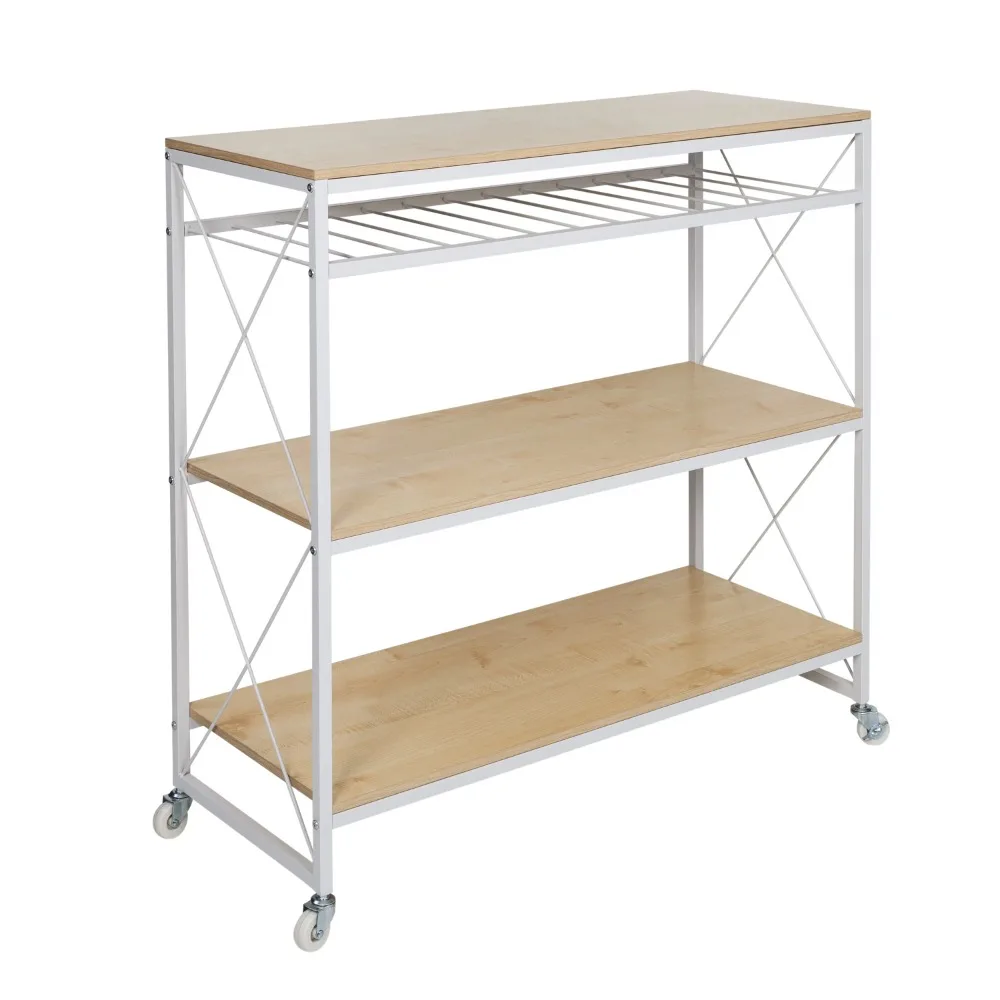 

Honey Can Do Rolling Kitchen Island, White/Oak