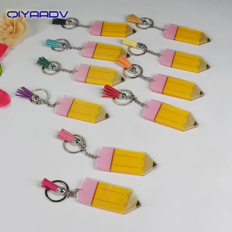 

Custom Acrylic Keychain Cartoon Pencil Creative Small Pendant Acrylic Transparent Keychain