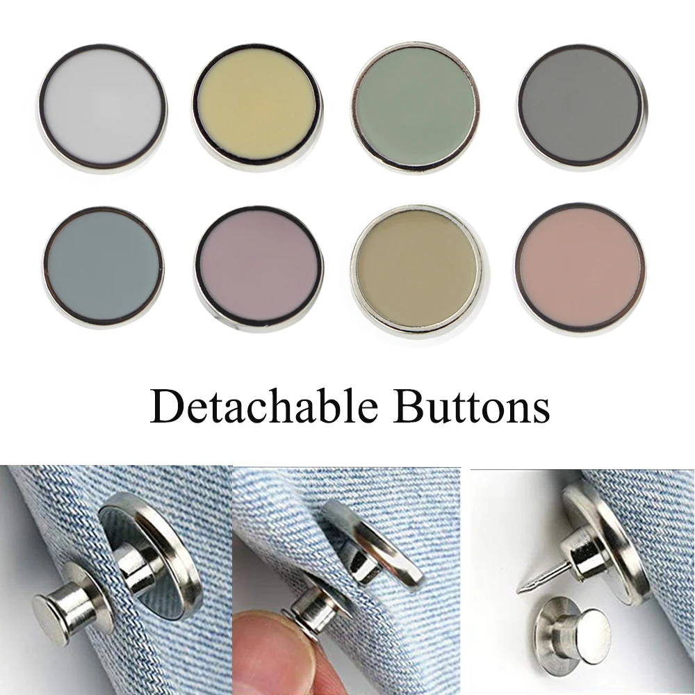 Съемные пуговицы из сплава зажим для джинсов выдвижная застежка замена тонкой