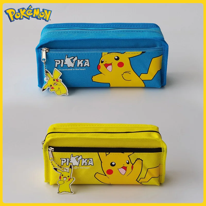 

Pokemon Pencill Case School Cartoon Pen Bag Pikachu Schoolbag Anime Action Figures Cute Study Stationery Box Kawaii Kid Gift Toy