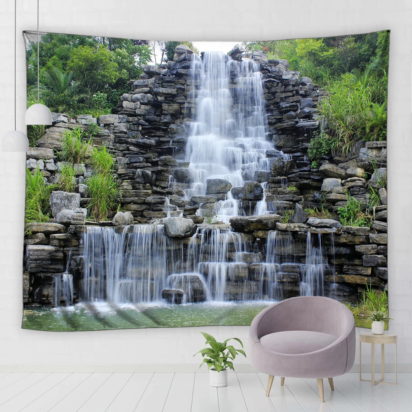 

Занавеска для душа в виде садового пейзажа, штора из полиэстера, с крючками, украшение для ванной комнаты и дома