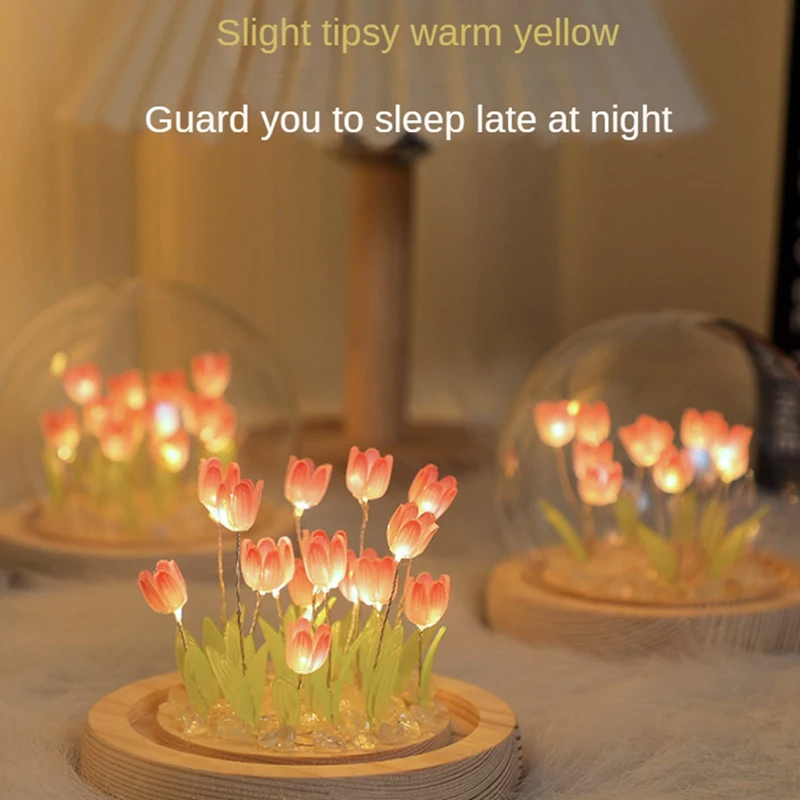 Тюльпаны, ночник, ручная работа, сделай сам, тюльпан, девушка, гостиная ...