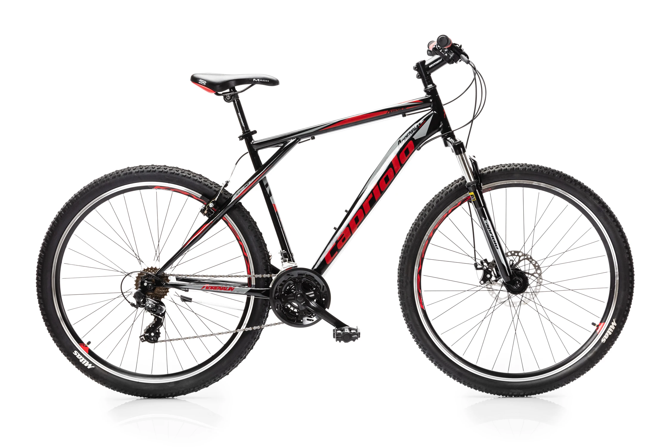 Велосипед CAPRIOLO MTB ADRENALIN рама сталь 21'' колёса 29'' (чёрный-красный) |