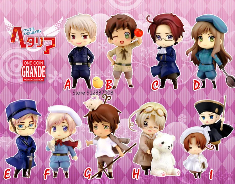 

Genuine Gachapon Capsule Candy Toy ES Axis Powers Figure Hetaria Axis Powers Figurine Ornament