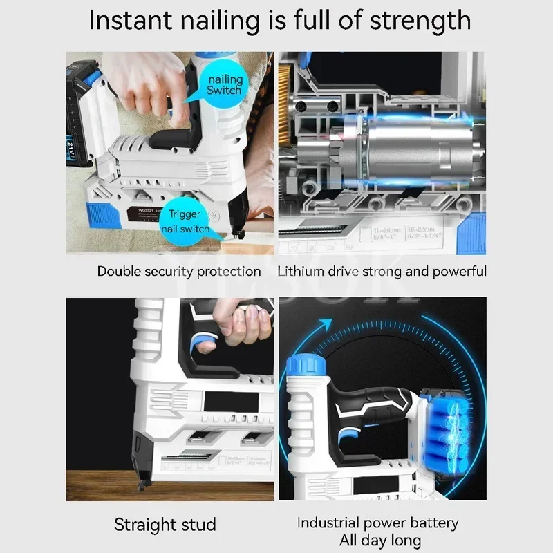 Электрический гвоздезабивной пистолет инструменты степлер для рамок скобы