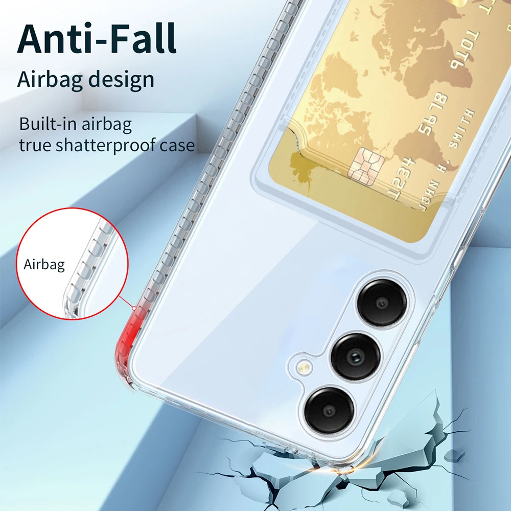 Чехол Smsung S24 FE мягкий прозрачный чехол с отделением для карт Samsung Galaxy S 24FE S24FE