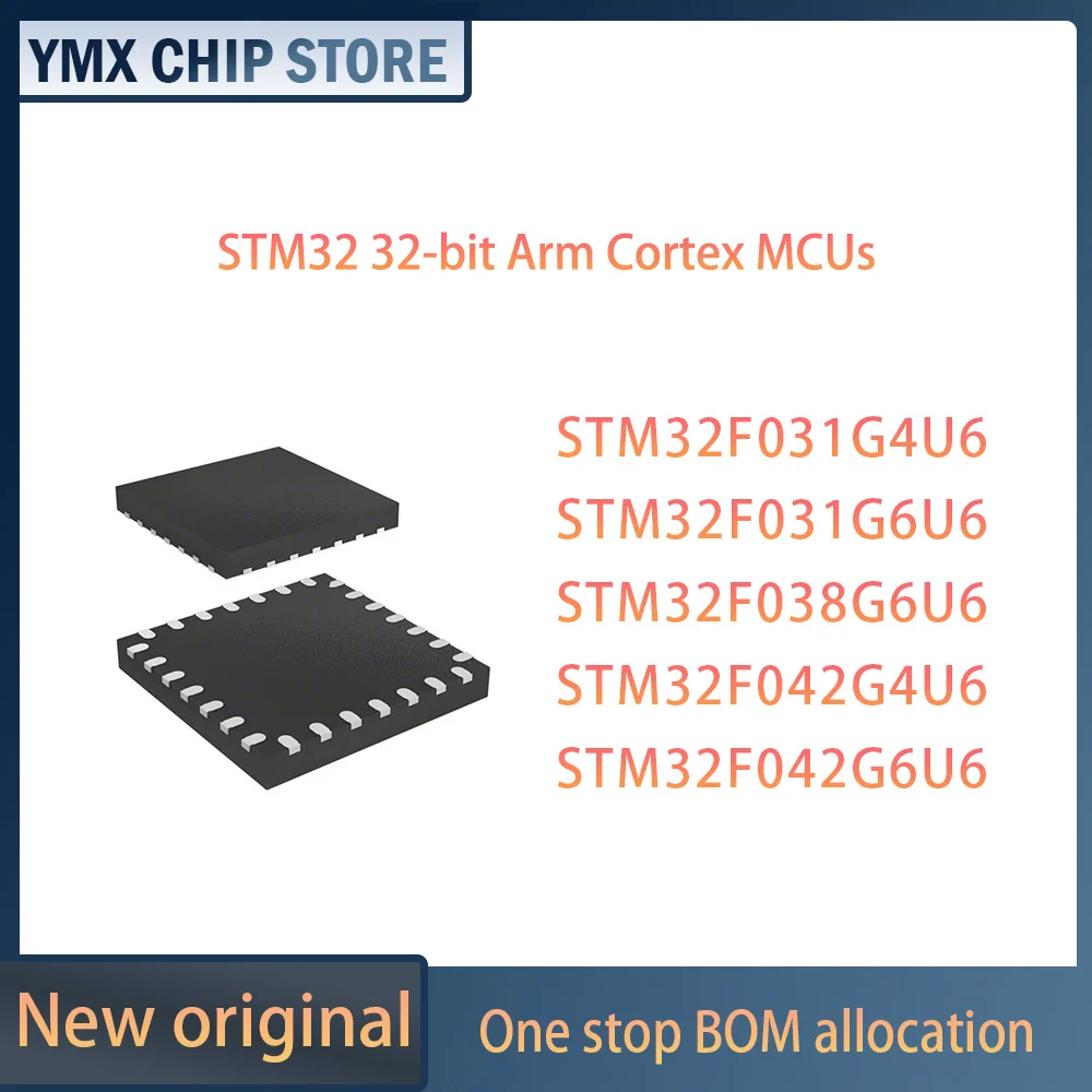 

Чип STM32F031G4U6 STM32F031G6U6 STM32F038G6U6 STM32F042G4U6 STM32F042G6U6 STM32 32 32-bit Arm Cortex MCUs IC MUC