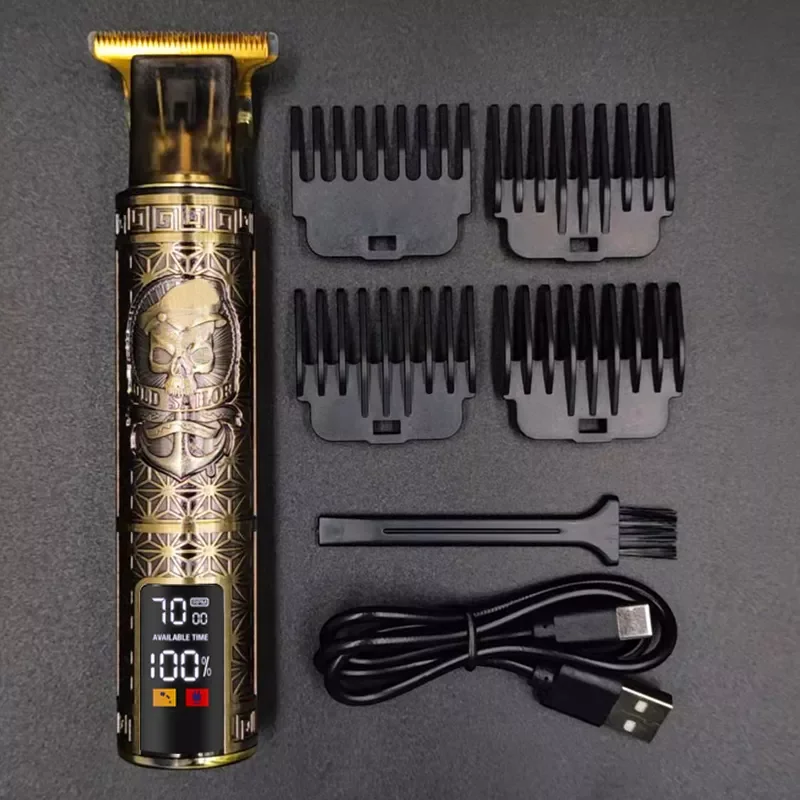 

Машинка для стрижки волос T9 Мужская электрическая, триммер с ЖК-дисплеем, бритва для бороды, USB зарядка, подарок