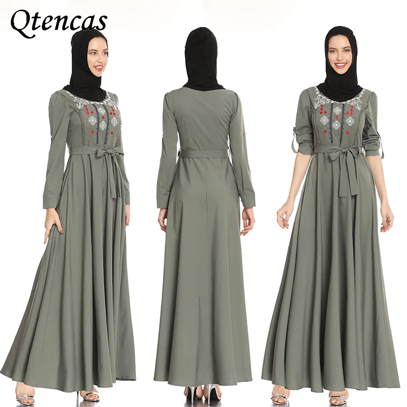 Eid Mubarak летнее макси мусульманское платье длинные Abayas для женщин турецкие платья арабский Африканский кафтан халат Abayas исламская одежда