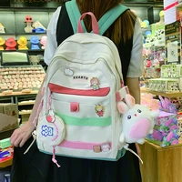 simple nylon backpack for women large capacity school bookbag cute girls preppy style rucksack ladies anti theft canvas mochila