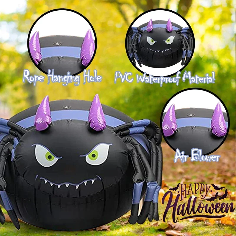Надувной паук украшения для Хэллоуина выдувные подвесные улицы