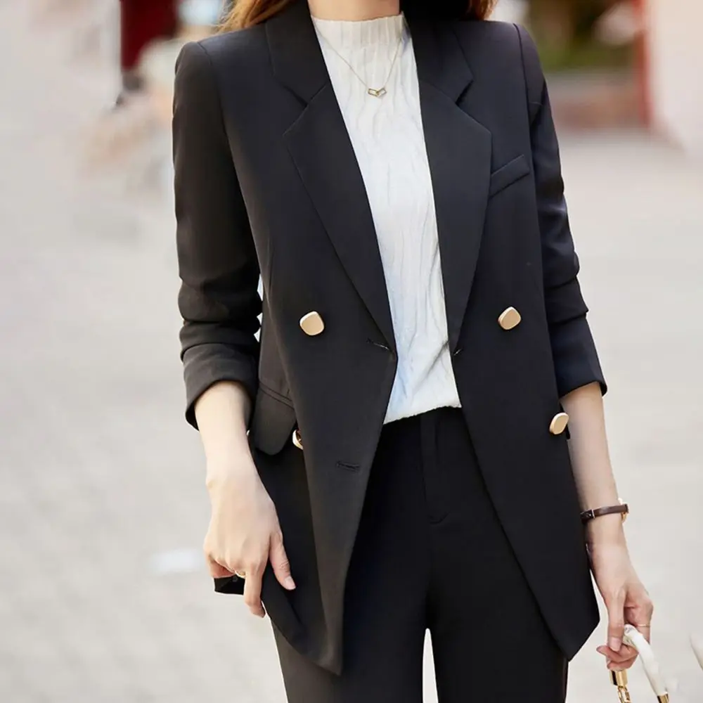 2023 Women Suit Casual Blazer Pantsuit Office Ladies Duble Breasted Formal 2 Pieces Set Female Fashion Trousers Outfits Elegant