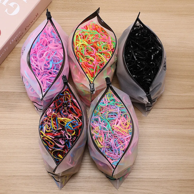 500 шт. красочная одноразовая резинка для девочек эластичные повязки волос