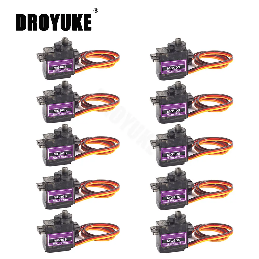 Сервопривод Droyuke MG90S для радиоуправляемых самолетов, лодок, автомобилей, MG90, 9G, 2/4/5/10/20/шт. Сервопривод Droyuke MG90S для радиоуправляемых самолетов, лодок, автомобилей, MG90, 9G, 2/4/5/10/20/шт.