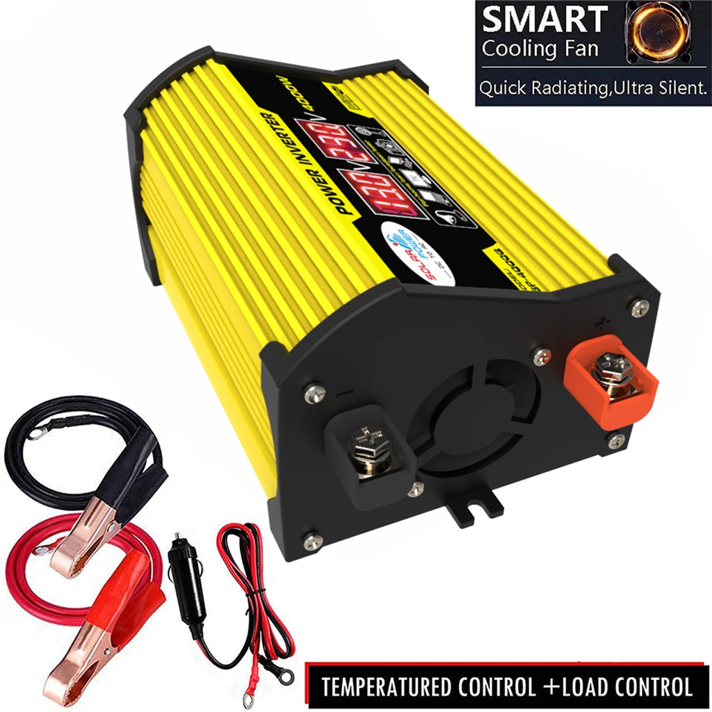 4000w car power inverter 12v to 220v110v converter for home power phone charger laptop charging emergency power free global shipping