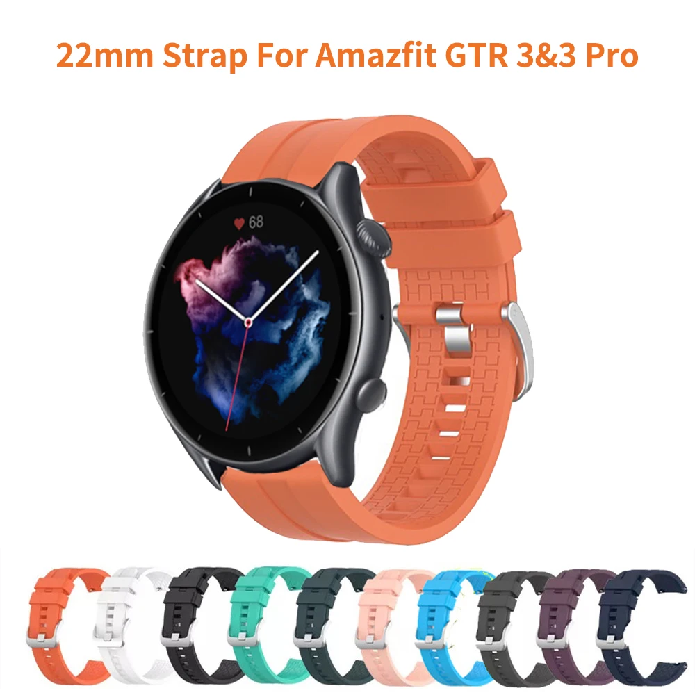 

Ремешок для часов Amazfit GTR 3/3 Pro, силиконовый спортивный браслет для Amazfit GTR 2 2E/Pace Stratos 2S 2 3/Huawei GT, 22 мм