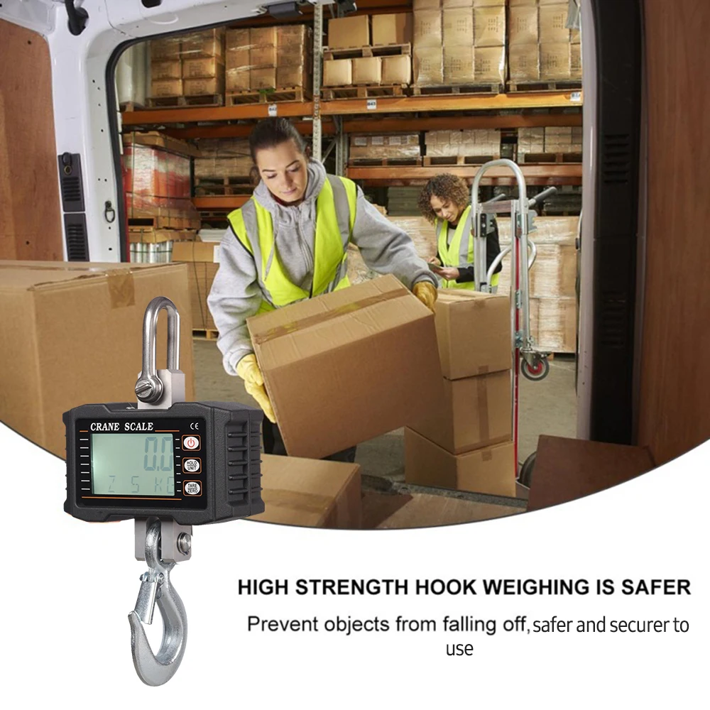 Портативные цифровые подвесные весы 1000 кг/фунта тяжелые для кранов ЖК-дисплей