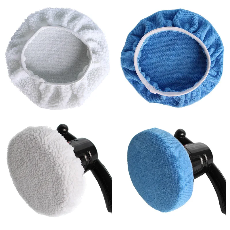 Polishing Bonnet Buffer Pad Microfiber Bonnet Car Polisher Pad Cover for Car Paint Care 5-6