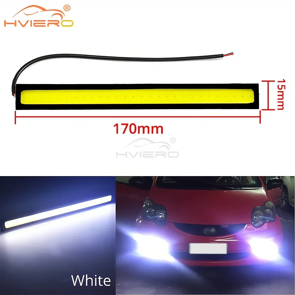 

2 шт., 17 см, белый, синий, красный, ультра яркий автомобильный COB, светодиодный указатель поворота багажника, дневные ходовые огни, авто внешняя лампа, водонепроницаемая противотуманная фара