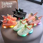 Кроссовки Детские светящиеся, дышащие легкие, для мальчиков и девочек, обувь с подсветкой, размер 21-30