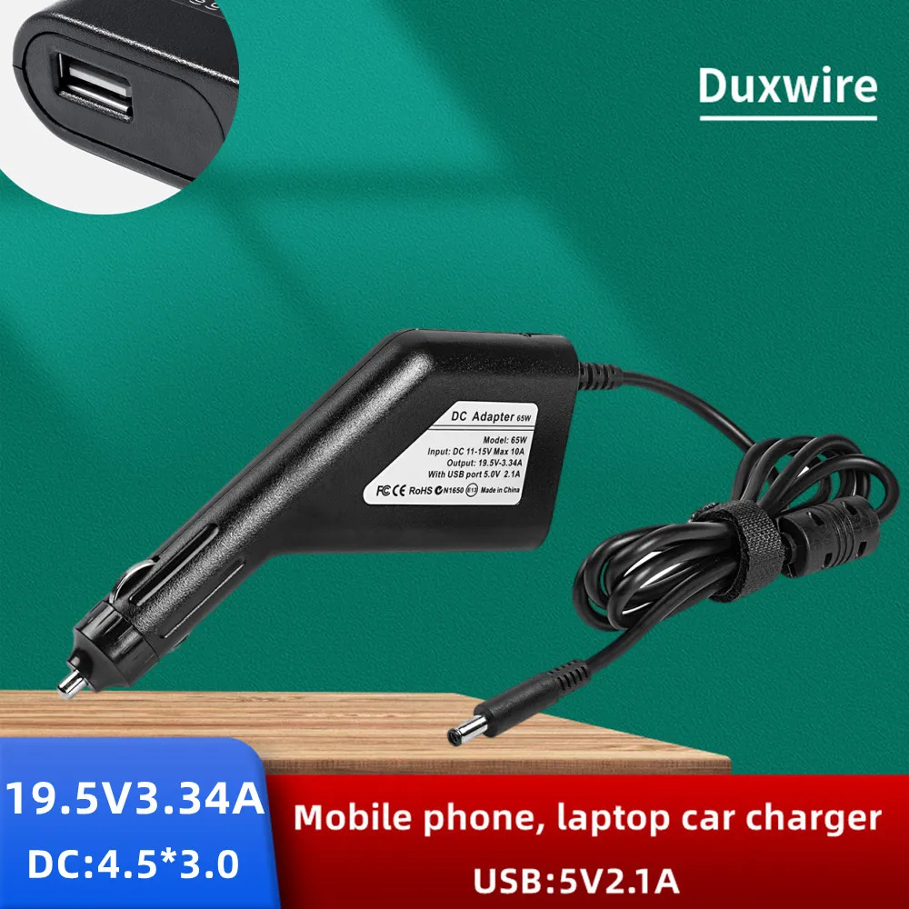 

Duxwire Portable Notebook AC Adapter Power Supply Laptop FOR Dell 19.5V4.62A Universal 3.34A 2.31A Car Charger DC PLUG 4.5*3.0