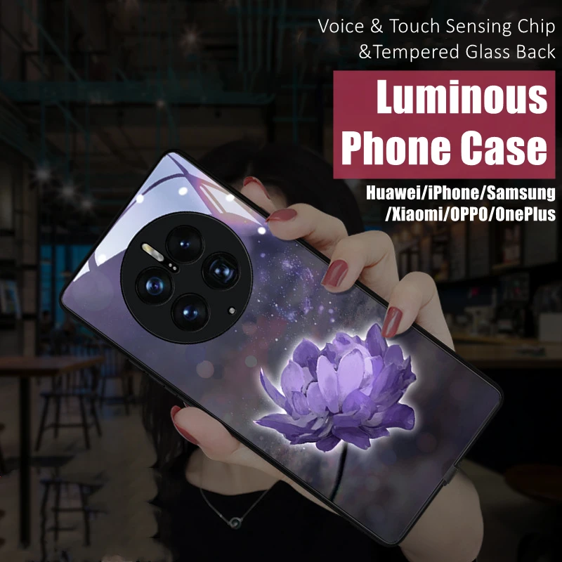

Lotus Flower LED Light Glowing Case for Huawei P30 P40 P50 P60 Mate 30 40 50 Nova7 8 9 Xiaomi 11 12 13 Pro Plus Lite Ultra
