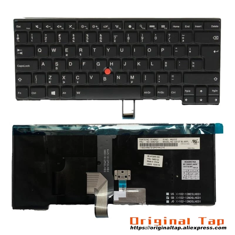 Клавиатура NL с голландской подсветкой для Lenovo Thinkpad T440 T440s T431s T440p T450 T450s T460 04X0120 00HW856