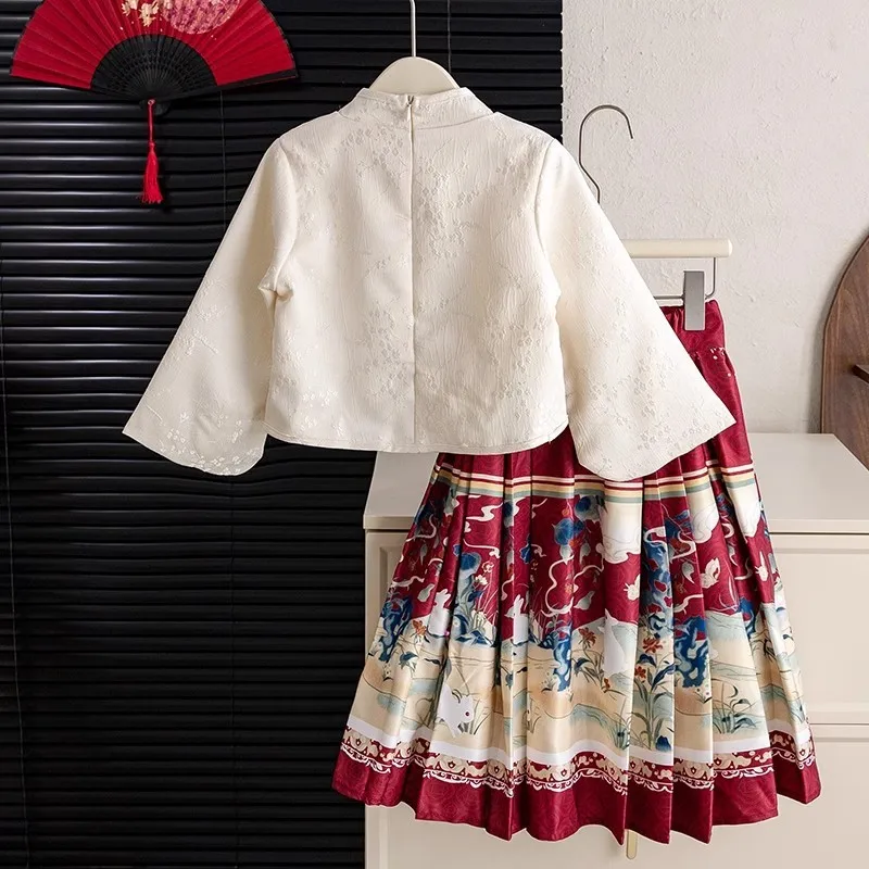 Новое поступление 2024 комплект китайского платья ханьфу для девочек традиционная