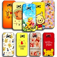 cute cartoon winnie the pooh phone case for xiaomi poco x3 pro x3 nfc poco x3 gt back silicone cover black funda
