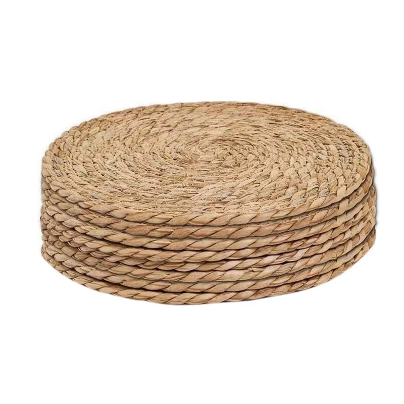 Natural Water Hyacinth Placemats Set Of 8 Heat Resistan T Rattan Woven Mats For Outdoor Dining