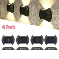 8 pack led solar lights for garden decoration waterproof outdoor landscape solar powered stairs fence wall light sunlight lamp