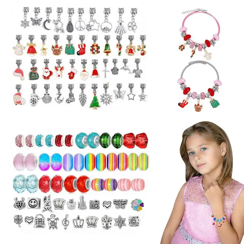 

Christmas Bracelet Making Kit Rustproof Bracelets Kit With Beads Jewelry Charms Bracelets Reliable Jewelry DIY Supplies For