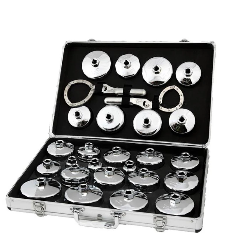 

27 pcs Universal Oil Filter Cap Wrench Socket 65mm-101mm Cup Tool kit