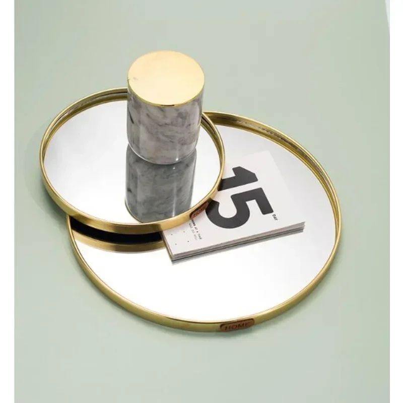 Новый легкий роскошный поднос для хранения зеркал украшение дома настольный