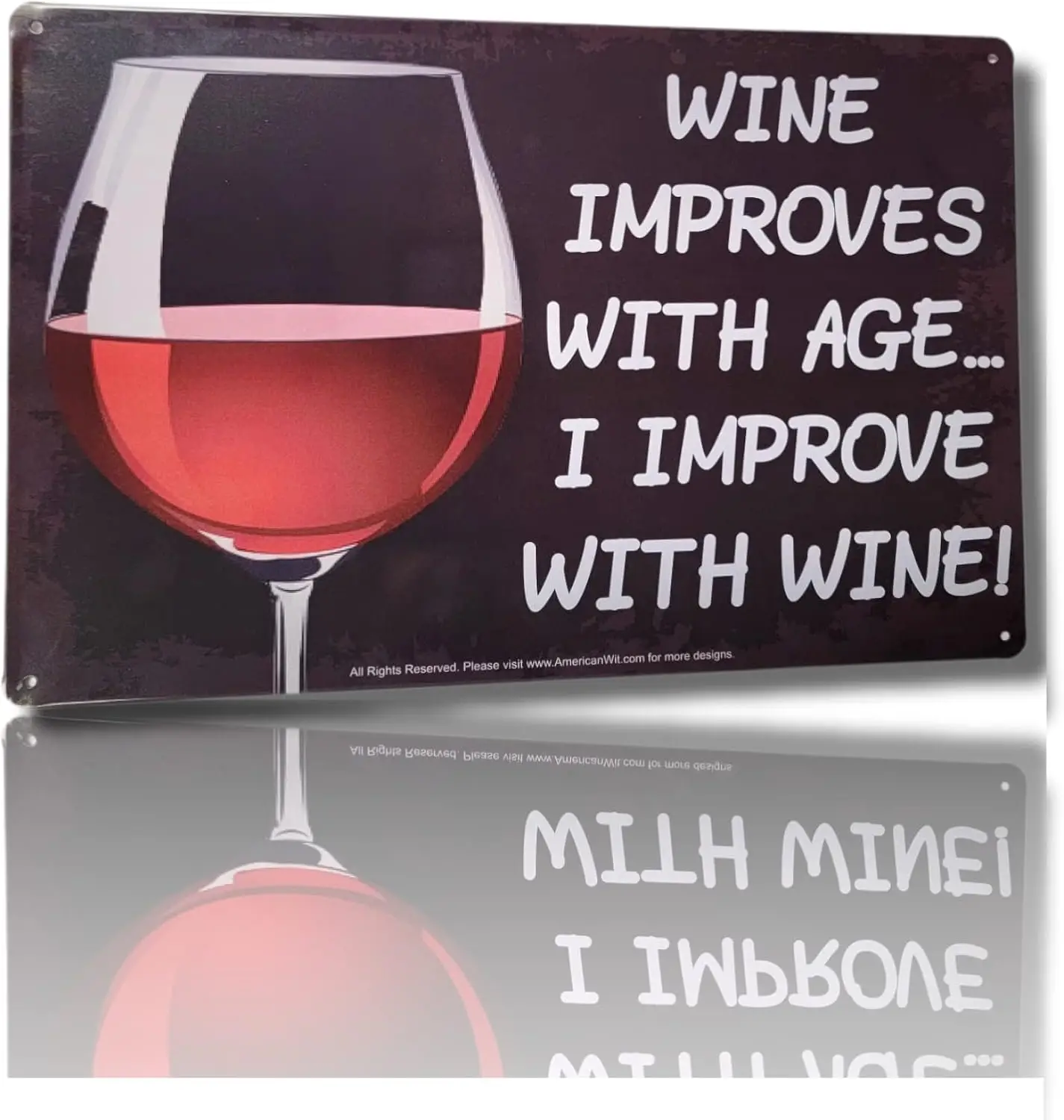 MER WT 8 x 12 дюймов Metl Tn Funny Br Sgn (Wne mproves с гео. mprove Wne) Wll Decor Plque Rustc Rusty Vntge ntque Look