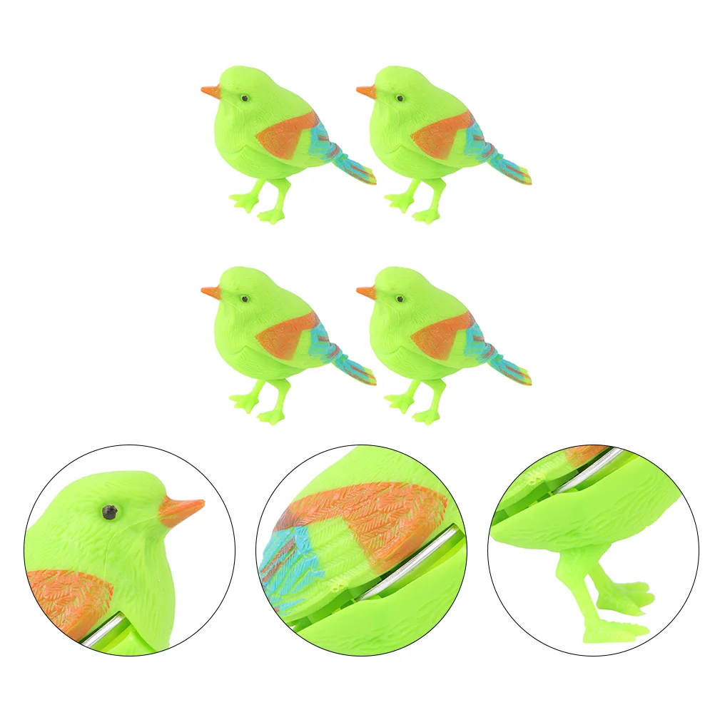 

4 Pcs Voice Control Bird Toy Singing Chirping Kids Simulation Little Artificial Colorful