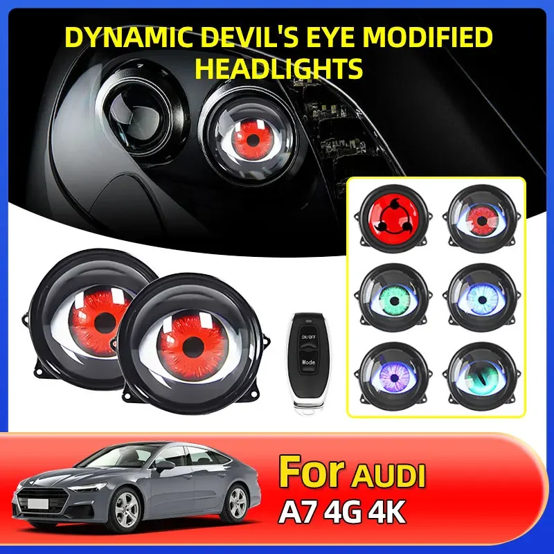 Фото Автомобильная крутая светодиодная фара Devil's Eyes для Audi A7 4G 4K A6 C4 C5 C6 C7 C8 A5 8T F5 A4 B5 B6 B7 B8 B9 A3 8L 8P 8V 8Y A8 D5 D6 D7 D8 №1