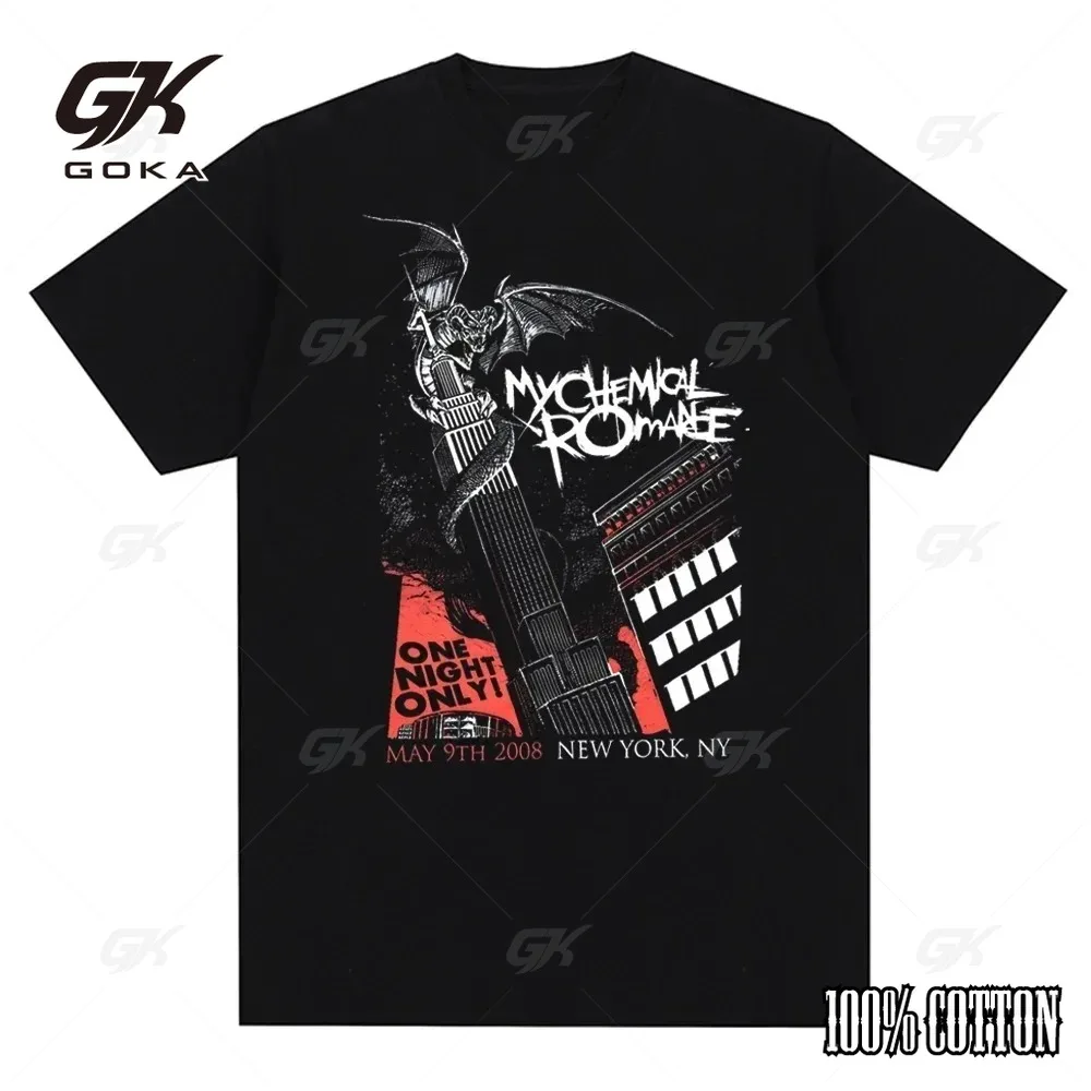 My Chemical Romance Mcr Band Мужчины Женщины Хлопковая футболка с принтом Повседневная
