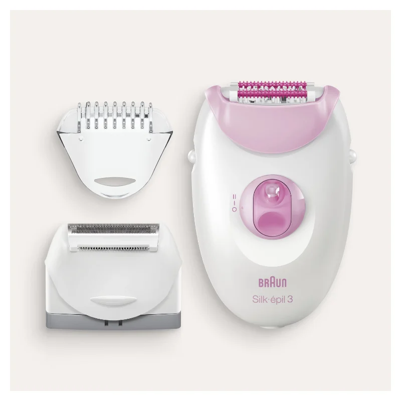 

Silk-epil 3 3-270, Epilator for Women for Long-Lasting Hair Removal, White/Pink