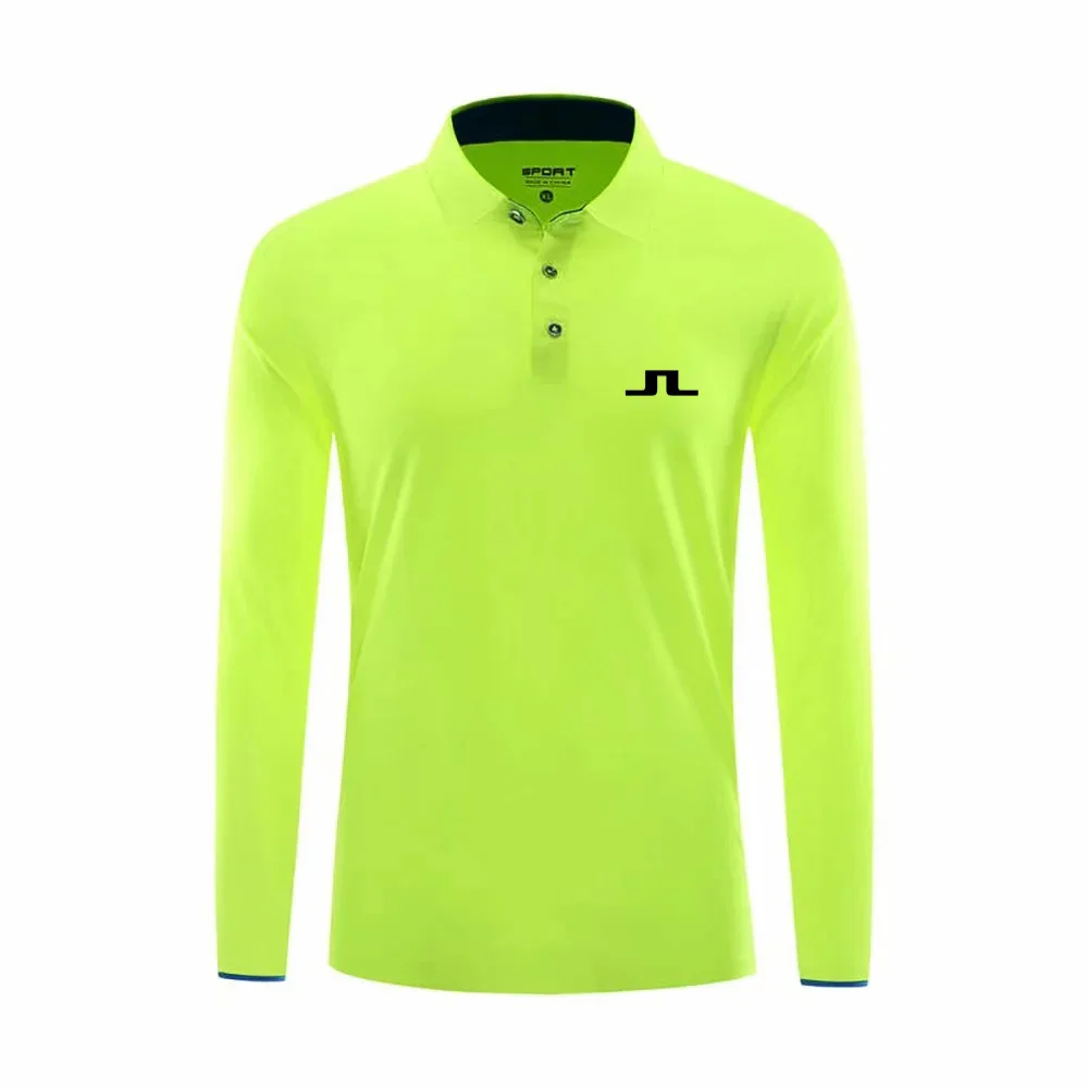 Men's Polo Long Sleeved Sports Golf Shirt Breathable and Quick Drying Spring Autumn Clothing