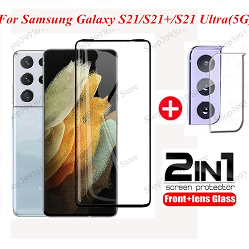 

2in1 Tempered Glass For Samsung Galaxy S21 Ultra 5G Lens Screen Protector for Samsung S21 Plus S 21 S21Ultra 5G film glass