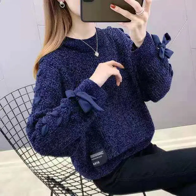 Korean Style Jumper Long Sleeve Crewneck Aesthetic Sweaters for Women Autumn Winter Crochet Tops Fashion Coats Knitted Vintage