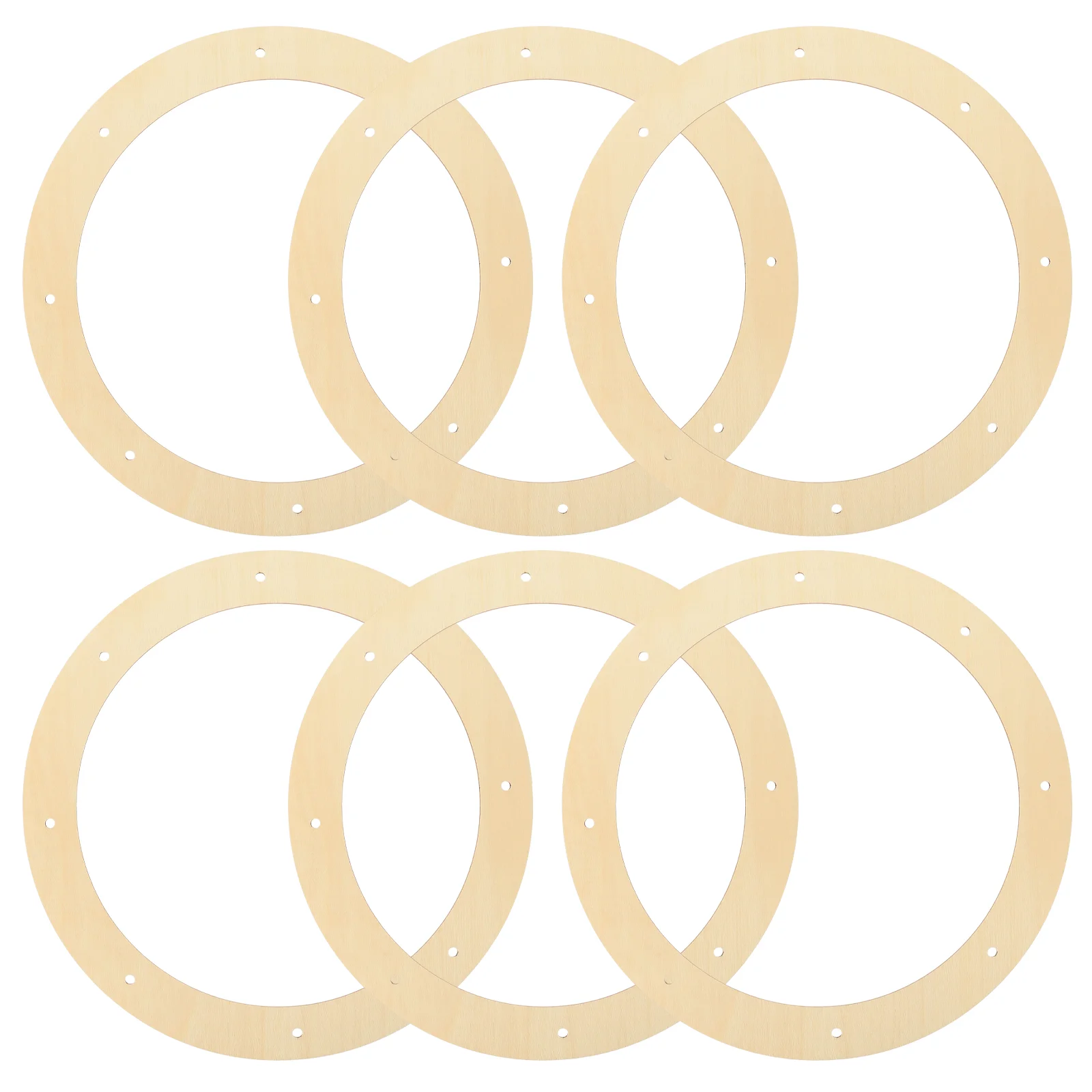 

6pcs Wood Wreath Ring Wood Wreath for Craft Wreath Form Rack Wood Made Wreath Frame