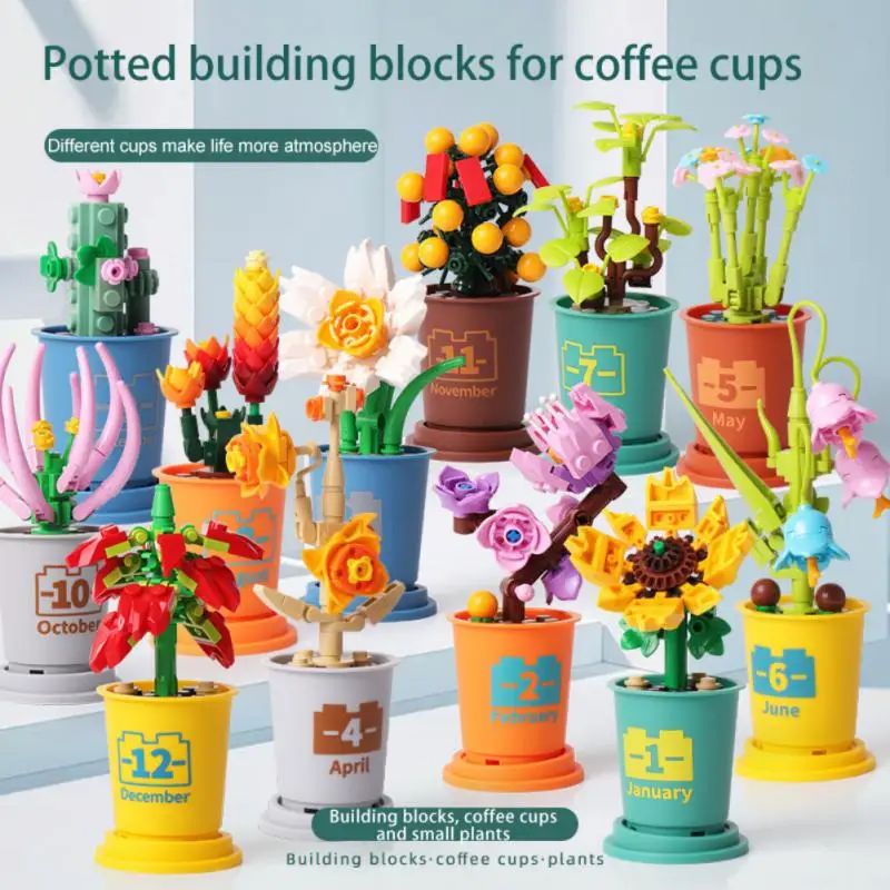 

Строительные блоки, суккуленты, растения, горшечные цветы, милые комнатные украшения, «сделай сам», сборные игрушки, настольные украшения, п...