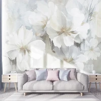 custom 3d mural waterproof oil painting white flowers photo wallpaper bedroom living room tv background wall paper home decor