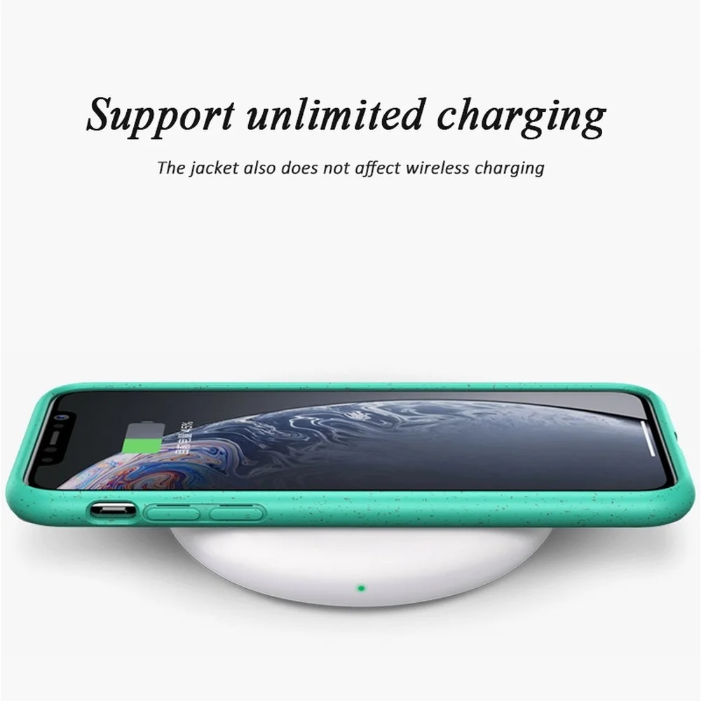 For iPhone 12 mini 11 Pro Max 7 8 Plus XR XS MAX Phone Cover Eco-Friendly Silicone Case For iPhone 6 6s Plus X Soft Wheat Straw