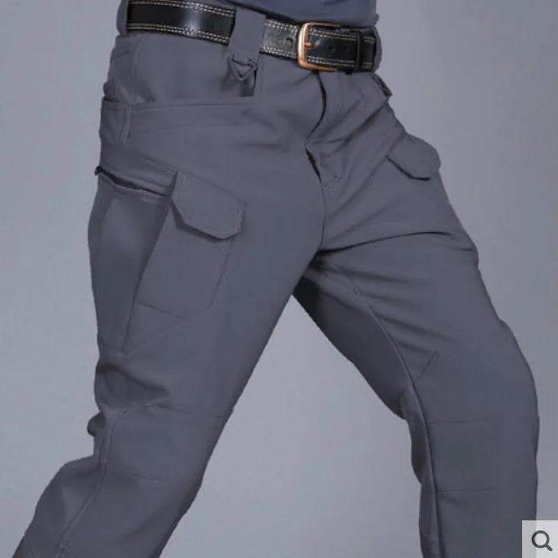 

Men's Soft Shell Fleece Tactical Pants Winter Thicken Warm Outdoor Waterproof SWAT Combat Military Cargo Trousers Male Joggers