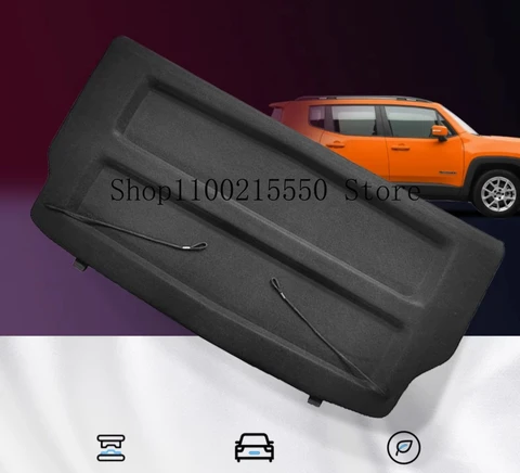 Черный цвет для Jeep Renegade 2016 + 2021, задняя полка для посылок, крышка нагрузки, выдвижная крышка для грузовой зоны