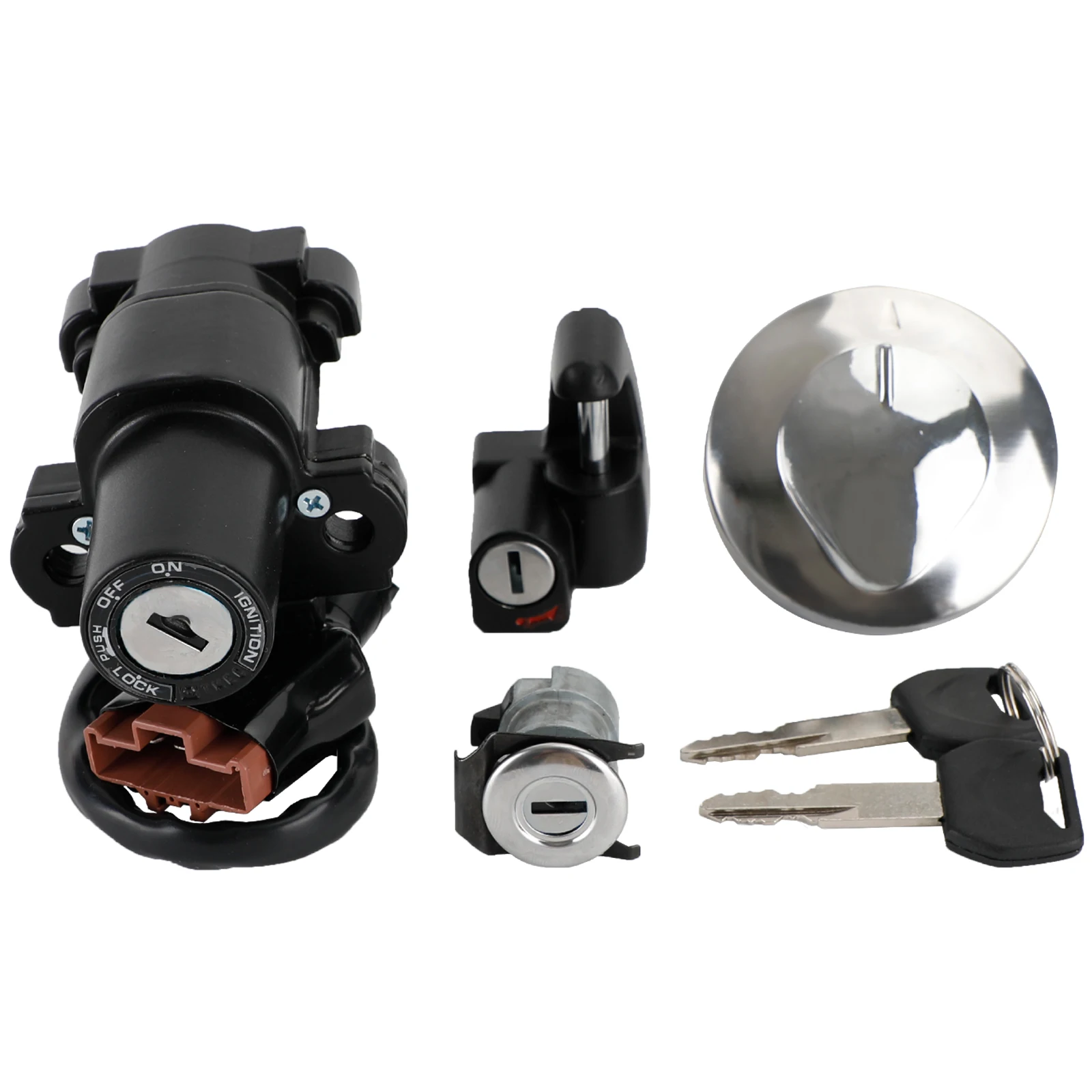 Topteng Ignition Switch Fuel Gas Cap Seat Lock Set For Honda 35010-KZZ-900 35010-KZZ-901 Motorcycle Accessories